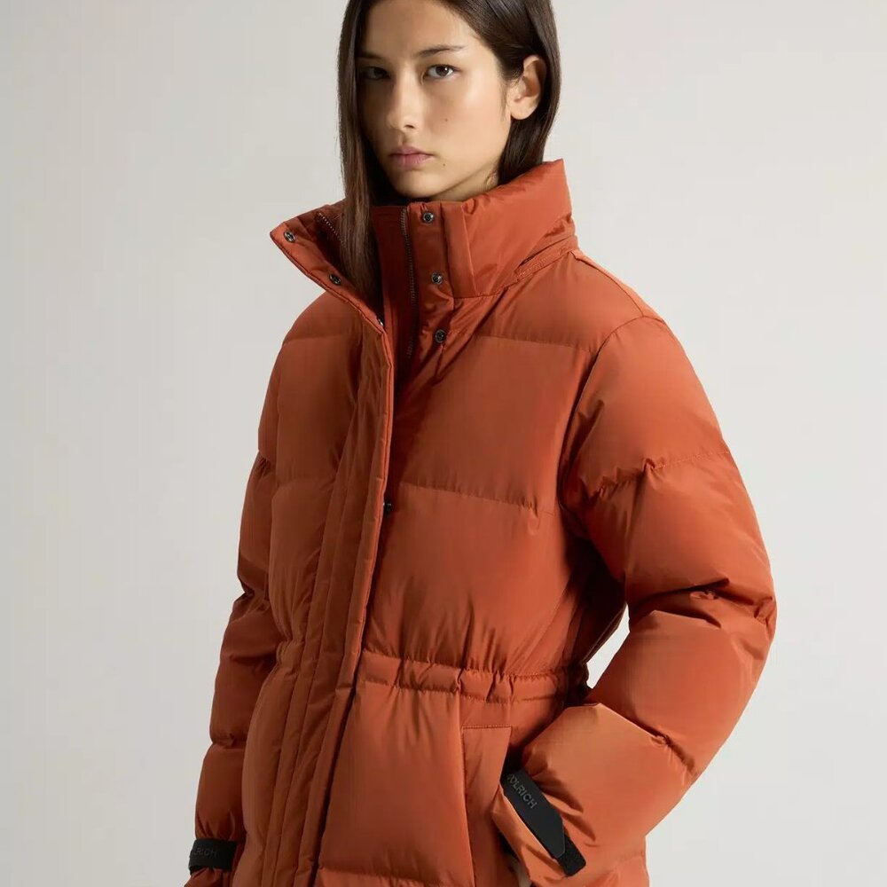 Woolrich Alsea Stretch Nylon Down Jacket with Removable Hood Size S - Picture 2 of 8